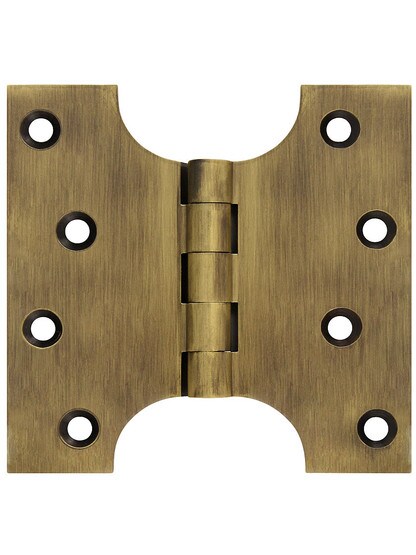 4 inch x 4 inch Premium Brass Parliament Door Hinge in Antique Brass.
